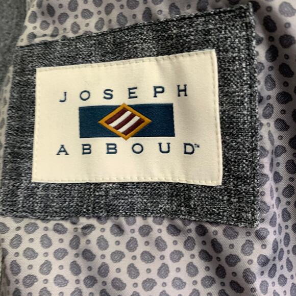 JOSEPH ABBOUD Size 40 Grey White Woven Wool Linen Sport Coat - Picture 7 of 10